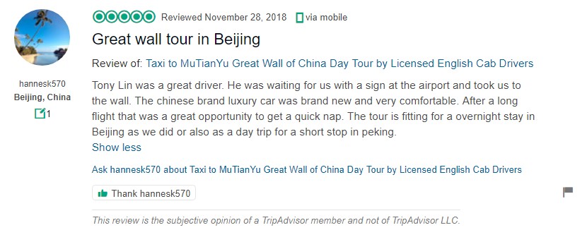 taxi to mutianyu great wall, car service, english driver, car rental with driver, private car with driver, great wall of china