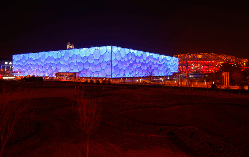 taxi to National stadium, water cube at night, car rental with english driver, cab