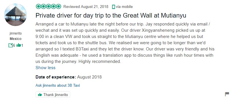 taxi to mutianyu great wall, car service, english driver, car rental with driver, private car with driver, great wall of china