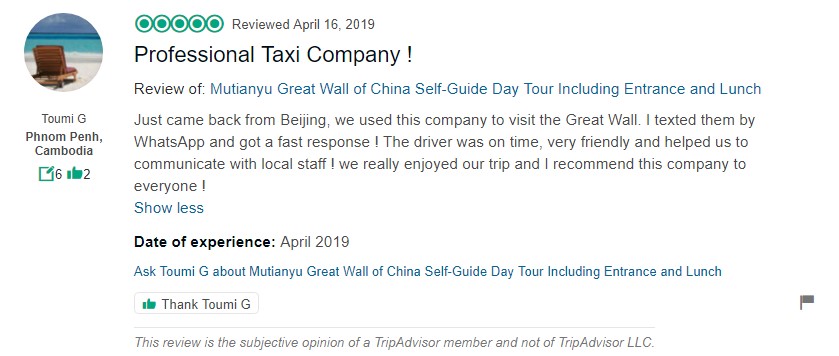 taxi to mutianyu great wall, car service, english driver, car rental with driver, private car with driver, great wall of china