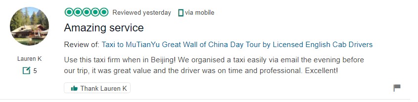 taxi to mutianyu great wall, car service, english driver, car rental with driver, private car with driver, great wall of china