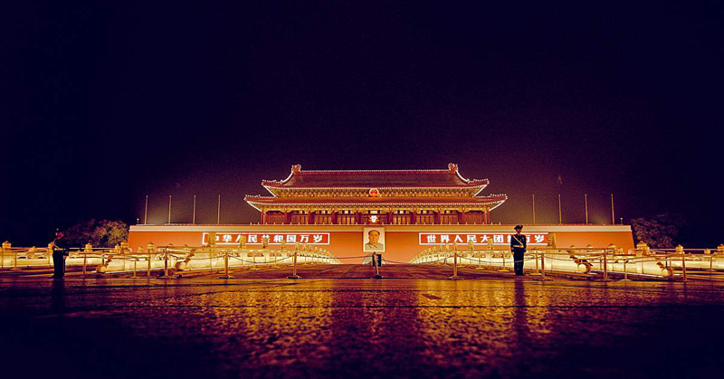 taxi to tiananmen square night scene, car rental with english driver, cab