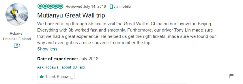 taxi to mutianyu great wall, car service, english driver, car rental with driver, private car with driver, great wall of china